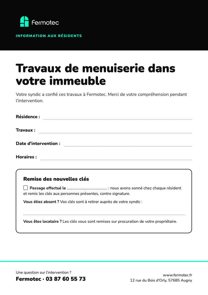 Aperçu de l'affiche d'information aux résidents